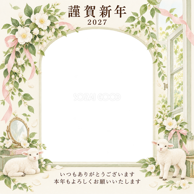 若葉の窓辺・白い花