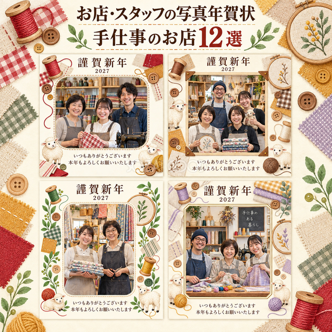 お店・スタッフの写真年賀状・手仕事のお店12選