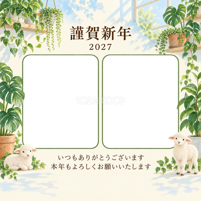 水色の朝・観葉植物