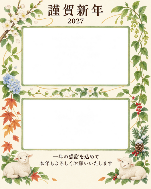 縦の植物飾り・写真アルバム