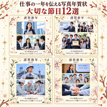 仕事の一年を伝える写真年賀状・大切な節目12選｜無料イラスト素材 99737