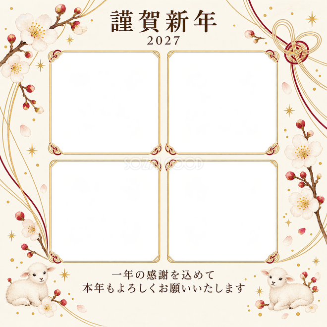 祝う結び目・白梅