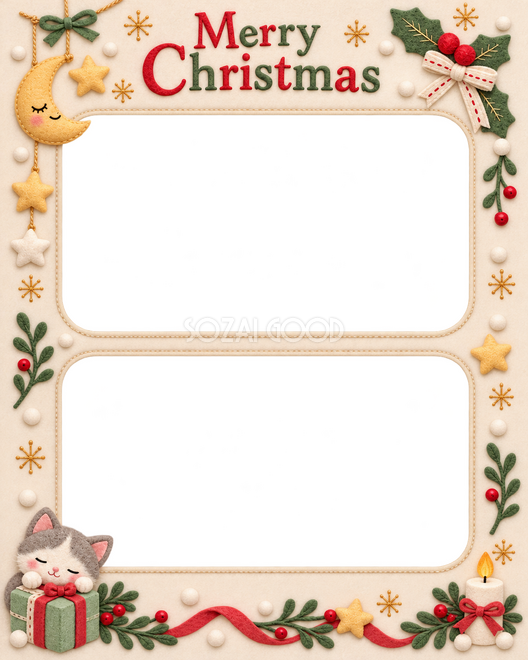 月と星のモビールのクリスマス枠 月と星のモビールのクリスマス枠