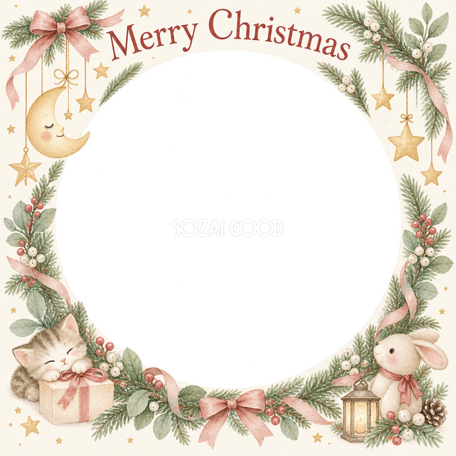 月と星のモビールのクリスマス枠 月と星のモビールのクリスマス枠