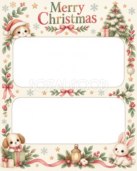 ふわふわのツリーの赤ちゃんの初めてのクリスマス写真フレーム｜やさしい水彩リース・無料イラスト 99795