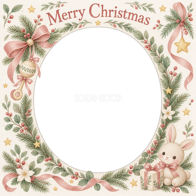 ラトルとリボンのクリスマス枠 ラトルとリボンのクリスマス枠