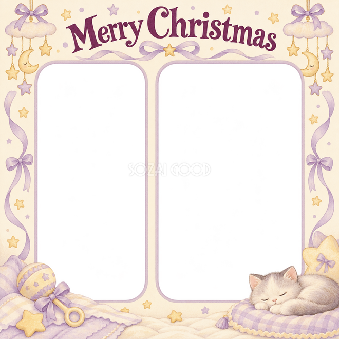 ラトルとリボンのクリスマス枠 ラトルとリボンのクリスマス枠