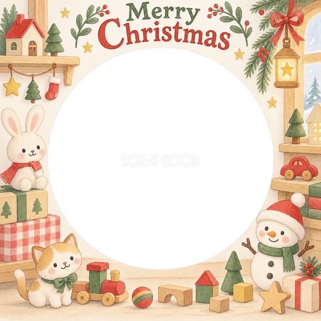 ゆきだるまのおもちゃのクリスマス枠
