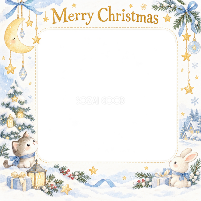 月と星のモビールのクリスマス枠