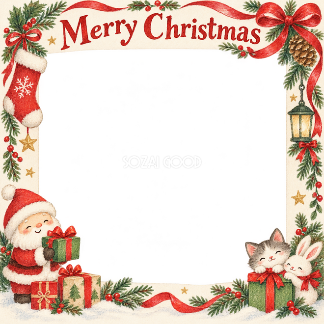 くつしたの飾りのクリスマス枠 くつしたの飾りのクリスマス枠