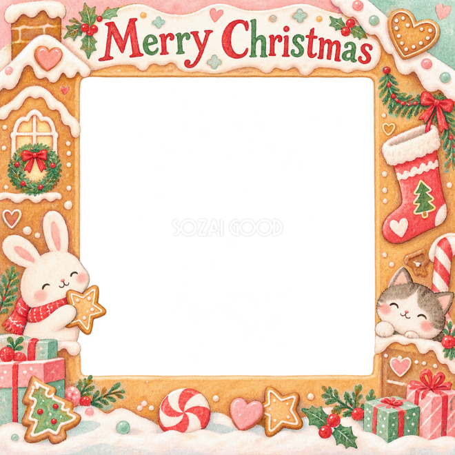 くつしたの飾りのクリスマス枠