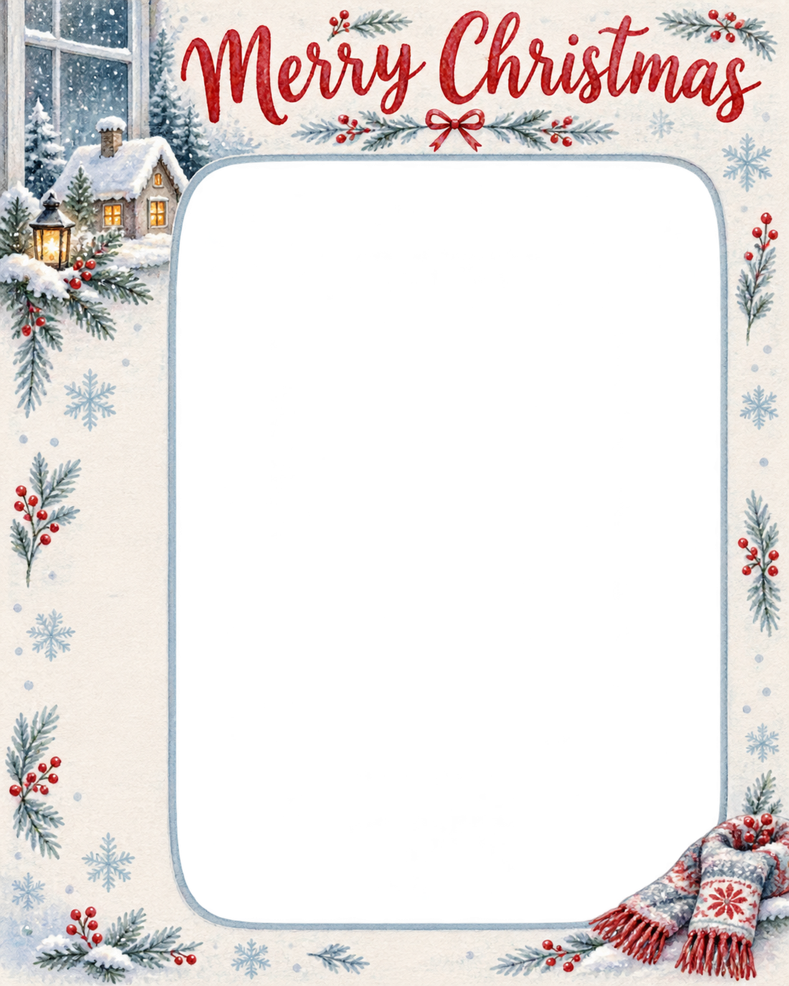雪の家の家族・兄弟姉妹のクリスマス写真フレーム｜暖炉のあるお部屋・無料イラスト 99882に写真・文字を入れる