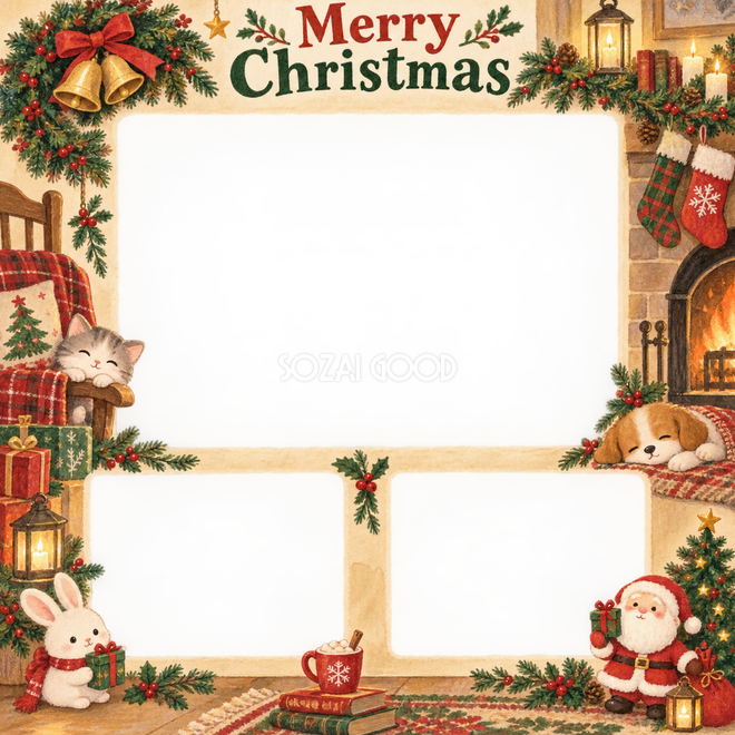 リースとベルのクリスマス枠 リースとベルのクリスマス枠