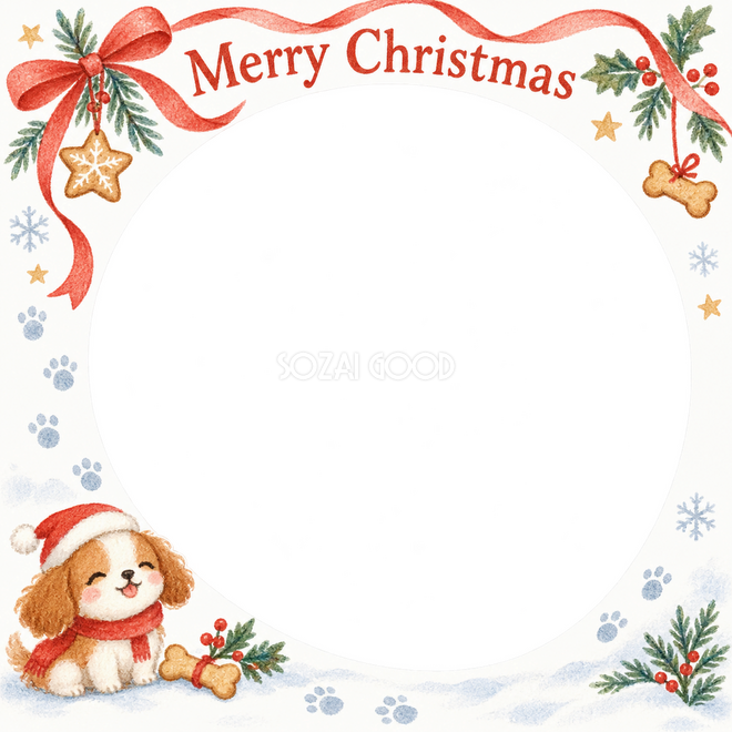 雪の足あとのクリスマス枠 雪の足あとのクリスマス枠