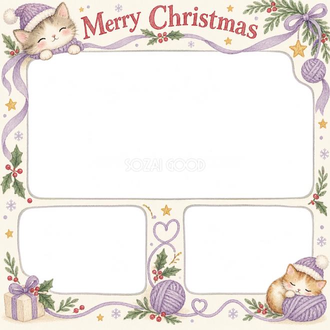 お揃いの帽子のクリスマス枠 お揃いの帽子のクリスマス枠