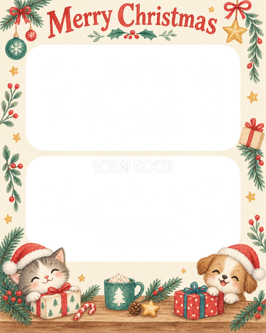 お揃いの帽子のクリスマス枠 お揃いの帽子のクリスマス枠