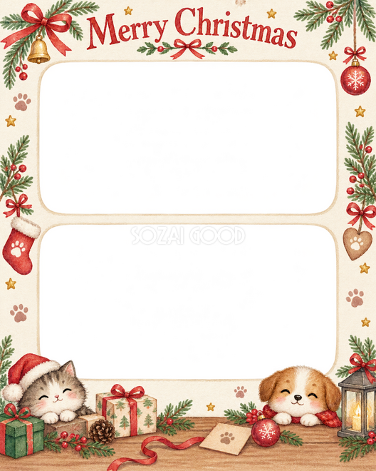 肉球とリボンのクリスマス枠