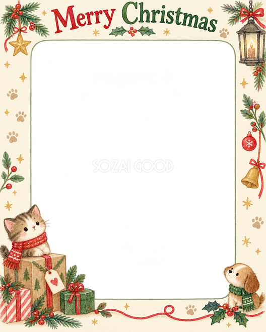 お散歩のマフラーのクリスマス枠