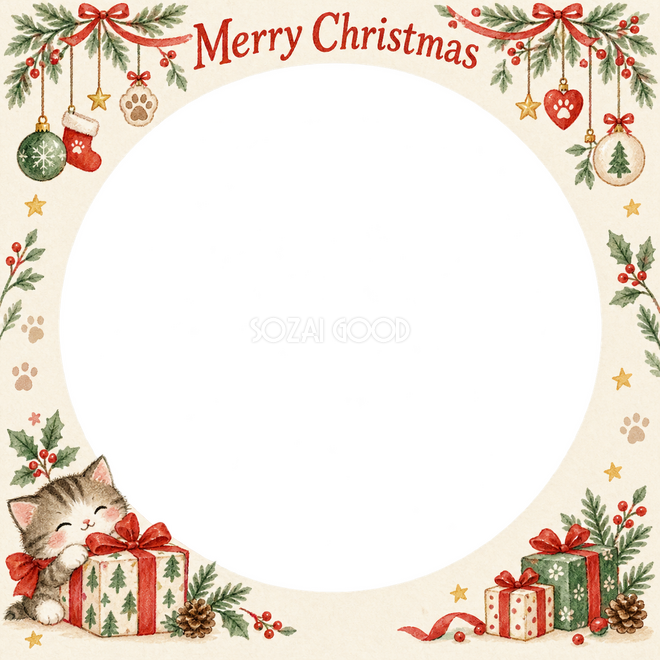 贈り物の箱のクリスマス枠