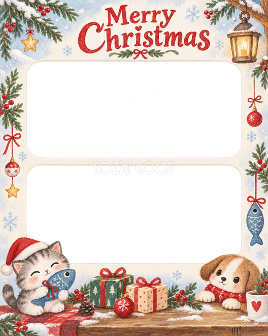 魚形のおもちゃのクリスマス枠
