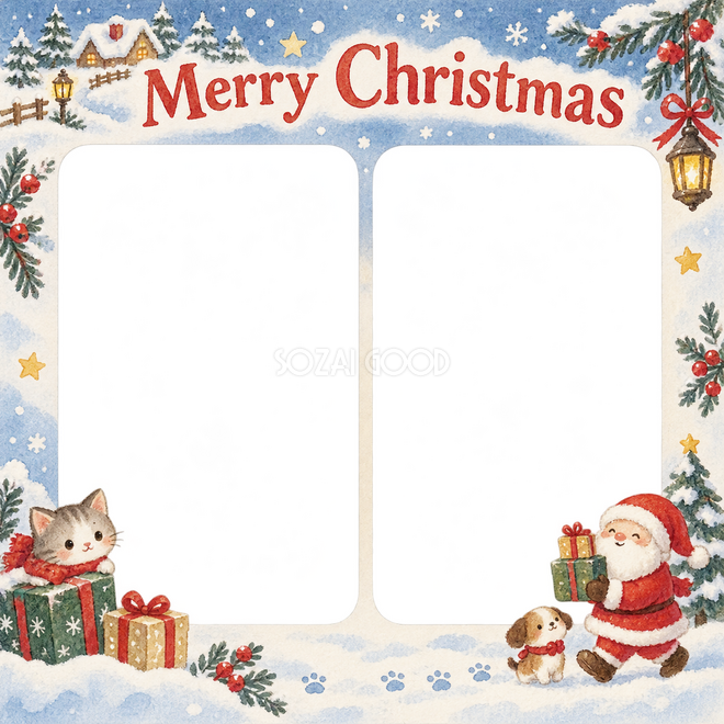 贈り物の箱のクリスマス枠