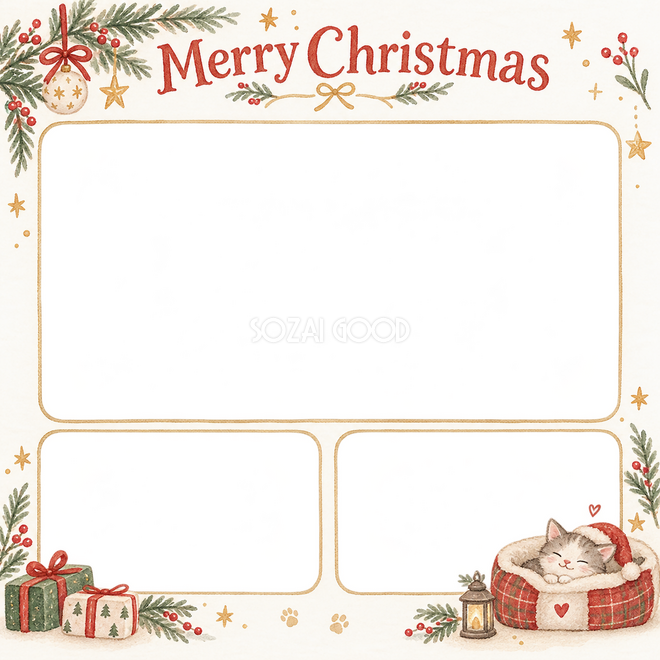 ちいさなペット用ベッドのクリスマス枠