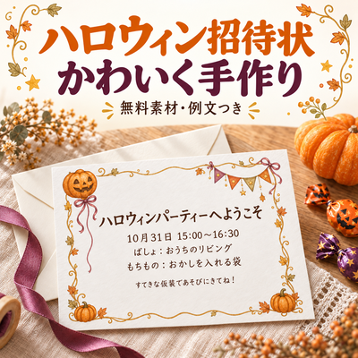 ハロウィン招待状の作り方｜無料イラストでかわいく！そのまま使える例文付き
