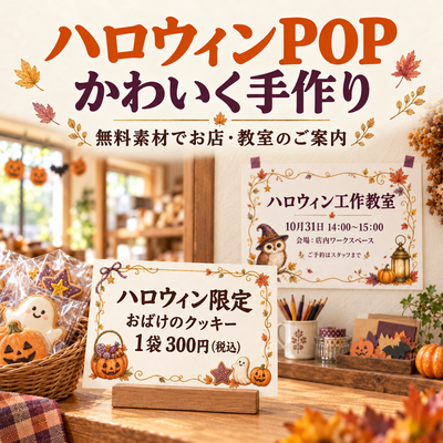 ハロウィンPOP・ポスターの作り方｜無料イラストでお店の売り場やイベントをかわいく