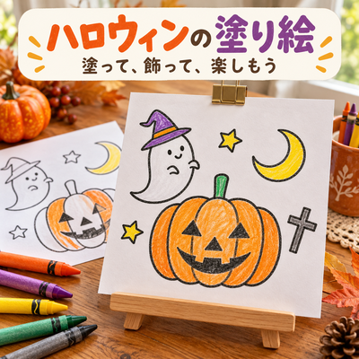 ハロウィンの塗り絵を無料で印刷｜おうち時間が楽しくなる色選びと飾り方