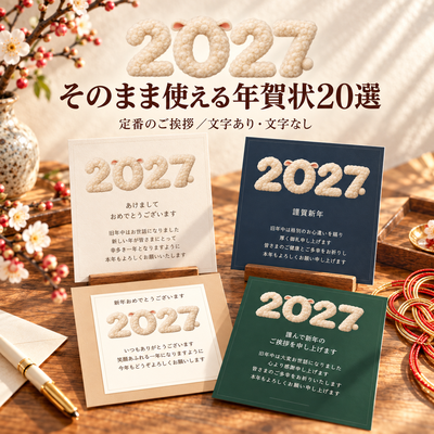 2027年の年賀状20選｜そのまま使える3〜4行の定番文・文字あり／文字なし