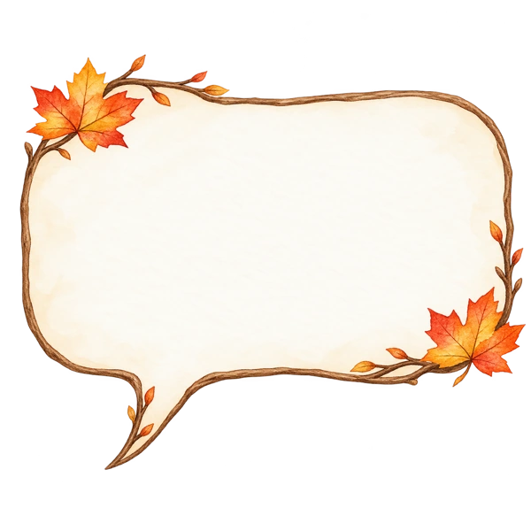 紅葉の吹き出しの文字なし素材